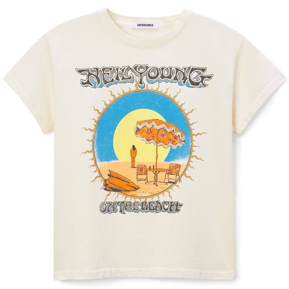 NWOT DAYDREAMER LA Neil Young On The Beach Tour Tee - Picture 1 of 8